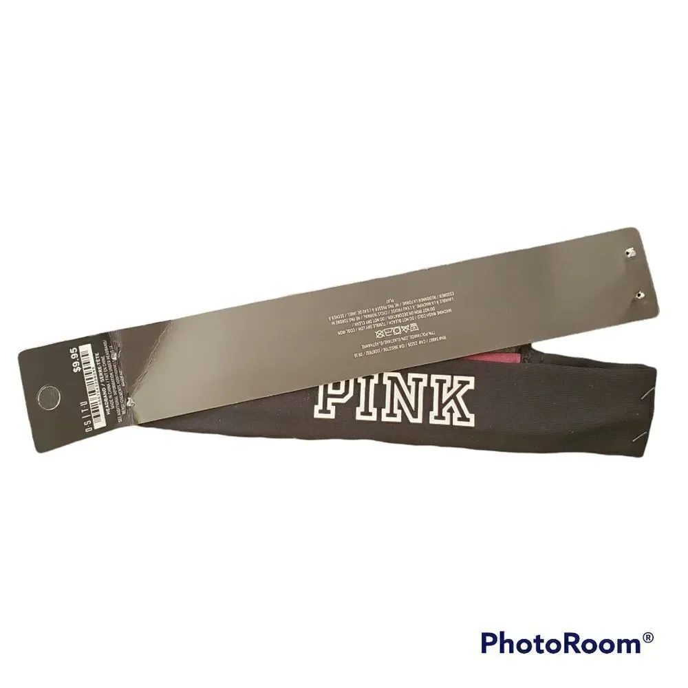 NWT Pink Victoria's Secret Black & Pink Striped Headband